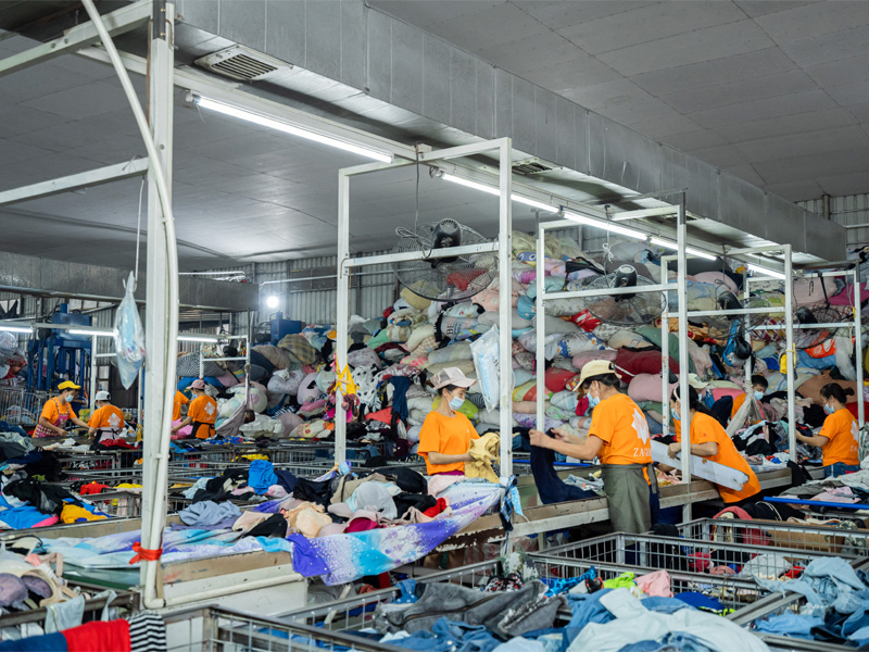 Dedicated used clothing sorting and processing