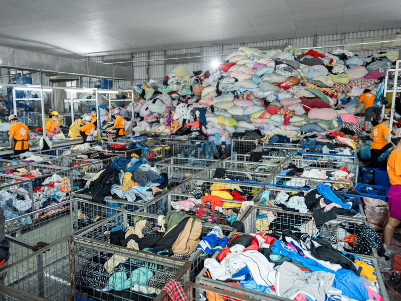 diverse categories of used clothing 